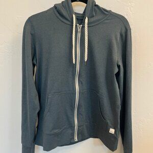 Vuori halo performance full zip hoodie heather teal size Medium style vw268